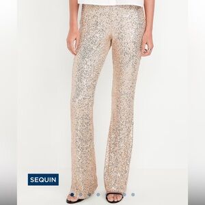 High waisted flare Sequin pants
